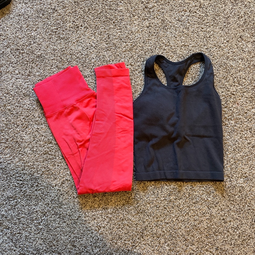 All in Motion Black and Red Activewear Set